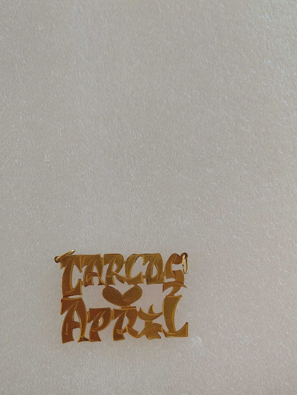 14K Gold 'Carlos April' Nameplate Pendant